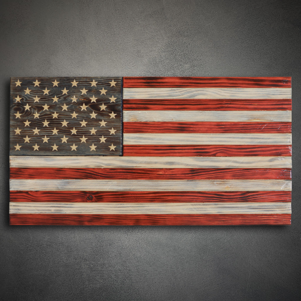 Wooden Flag - Solid Stars